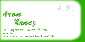 aron mancz business card